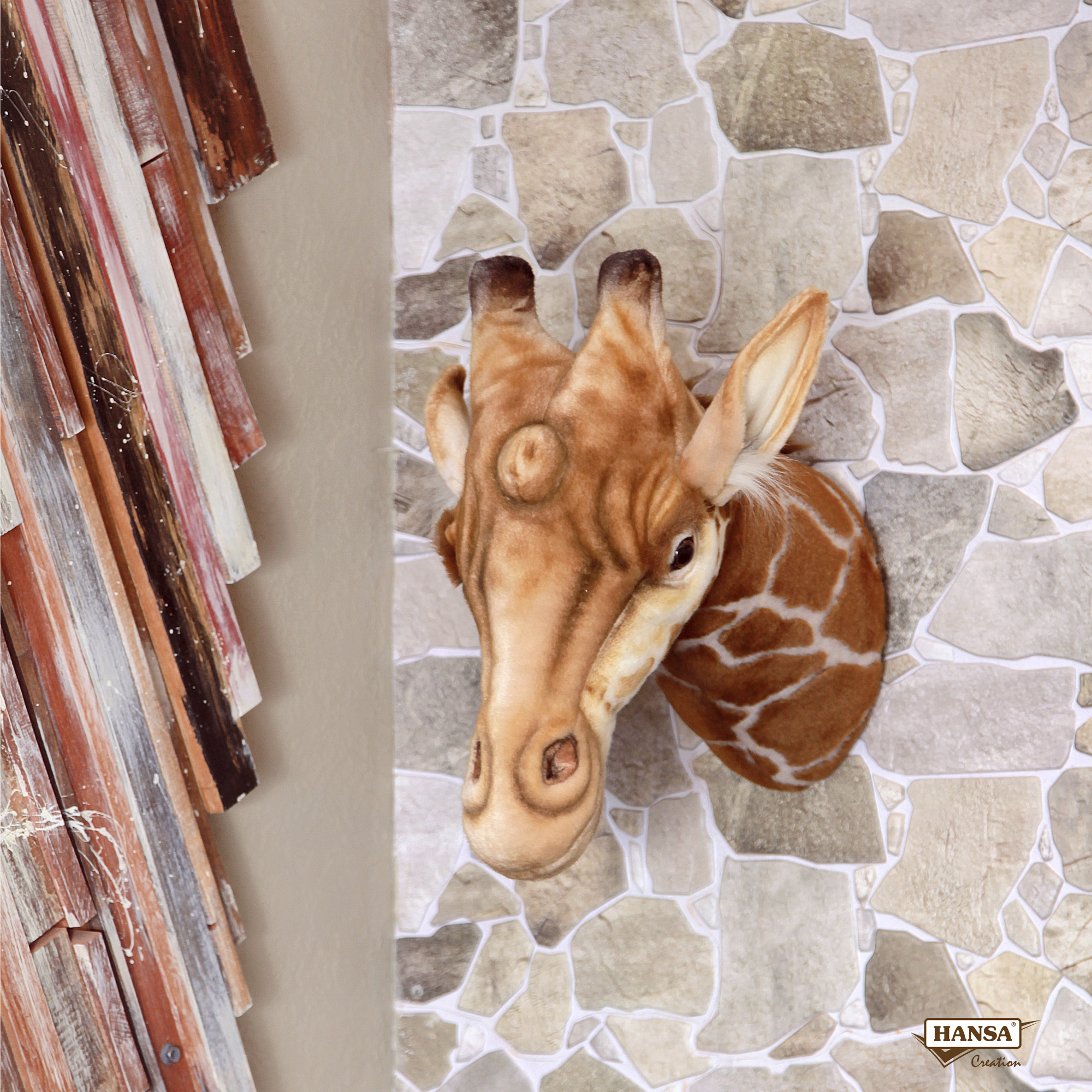 7149 Декоративная игрушка Голова жирафа на стену, 35 см